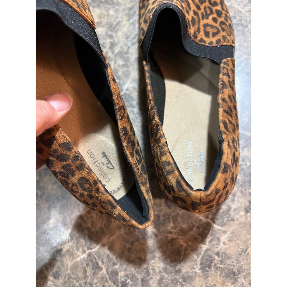 Clarks Collection Leopard Print Slip On Wedge Loafers Platform Comfort Women 10 - Picture 8 of 8